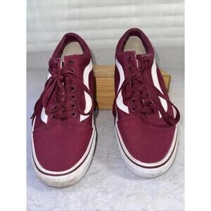 Vans Unisex Old Skool Cordovan/True White Maroon Canvas Skate Shoe Size 9 Men